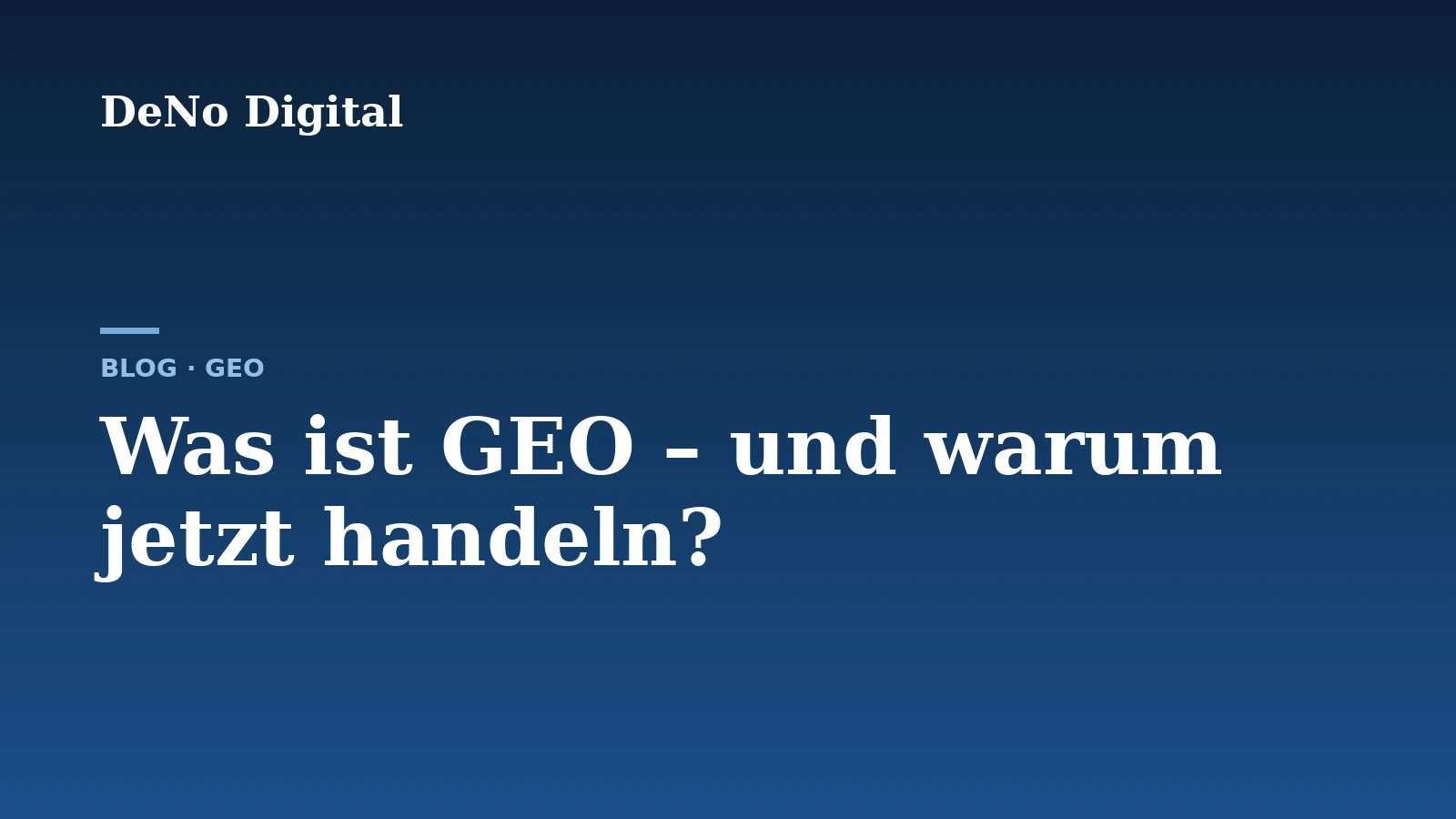 Was ist GEO (Generative Engine Optimization) – DeNo Digital